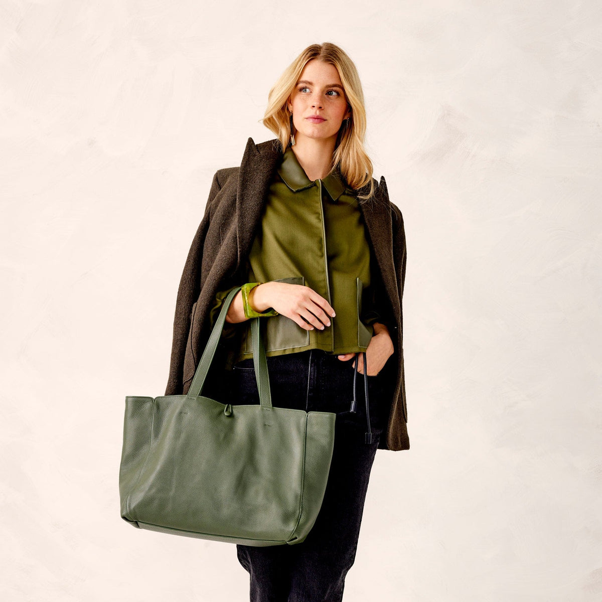 Hathaway Tote Bag - Bronze Green