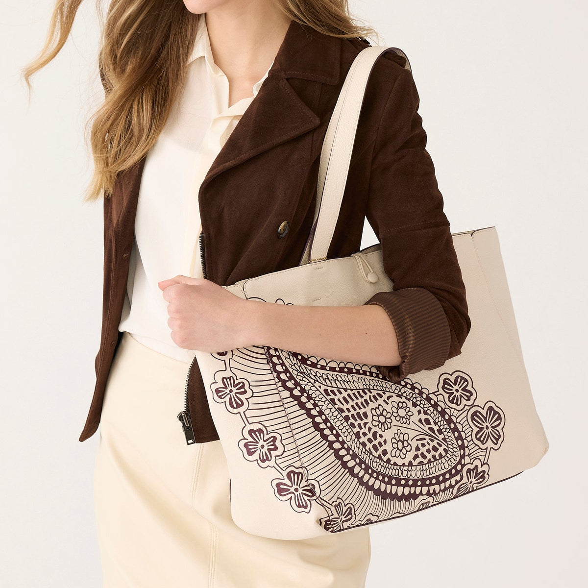 Hathaway Tote Bag - Eclectic Paisley Cottage Cream