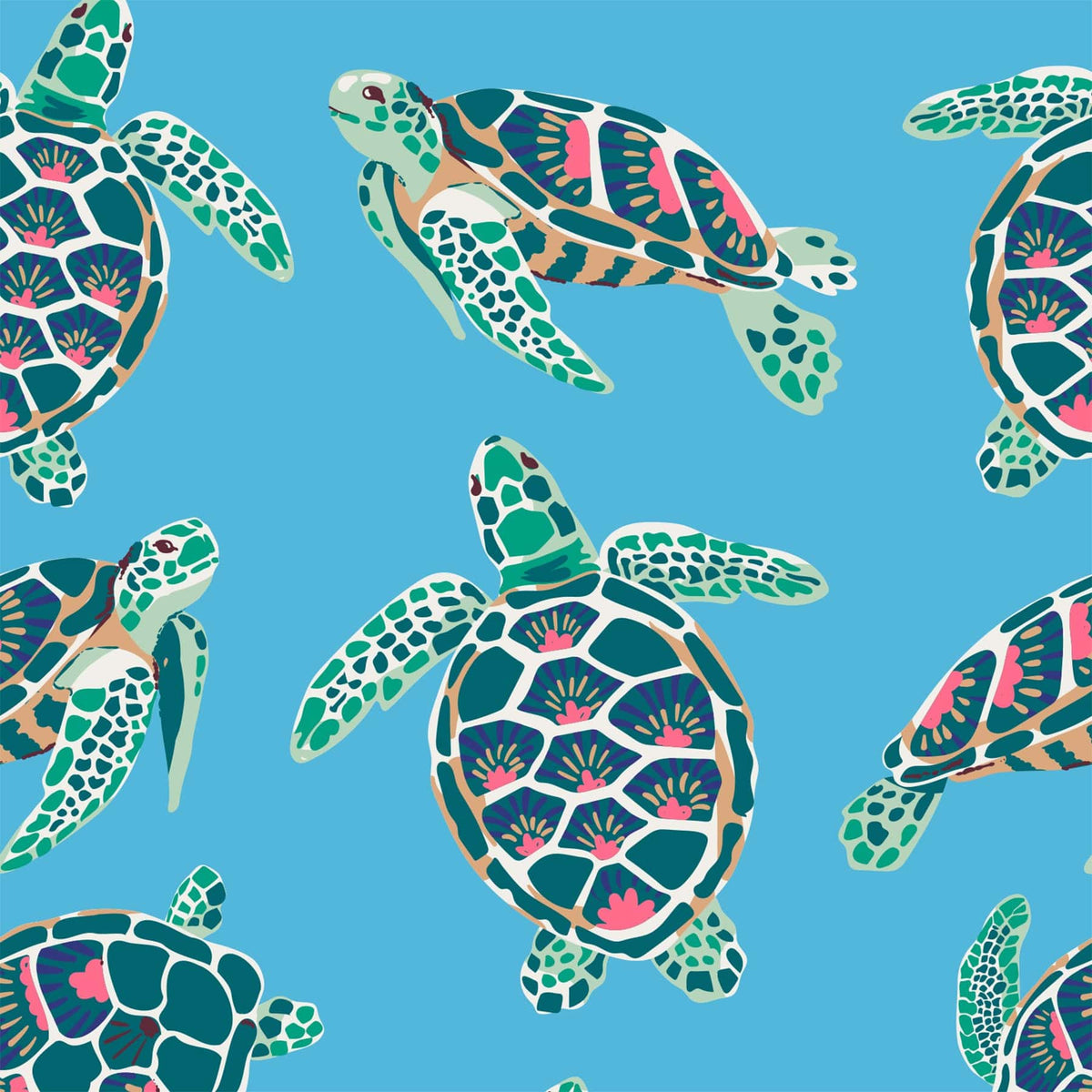 Large Car Tote - Sea Turtles