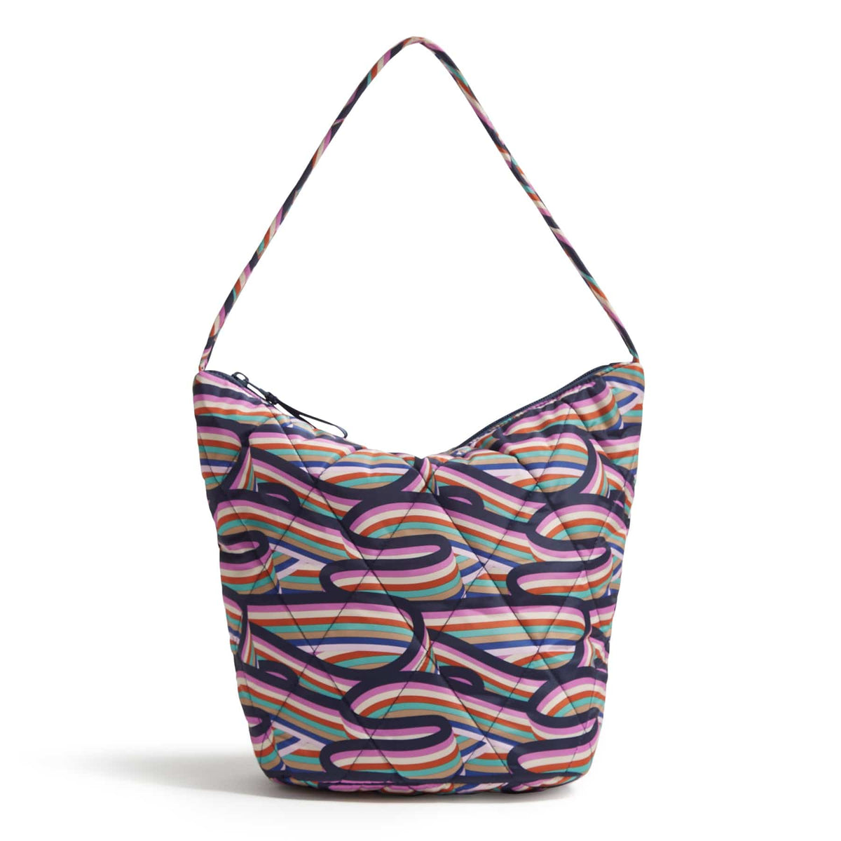 Slouchy Bucket Shoulder Bag - Retro Ribbons
