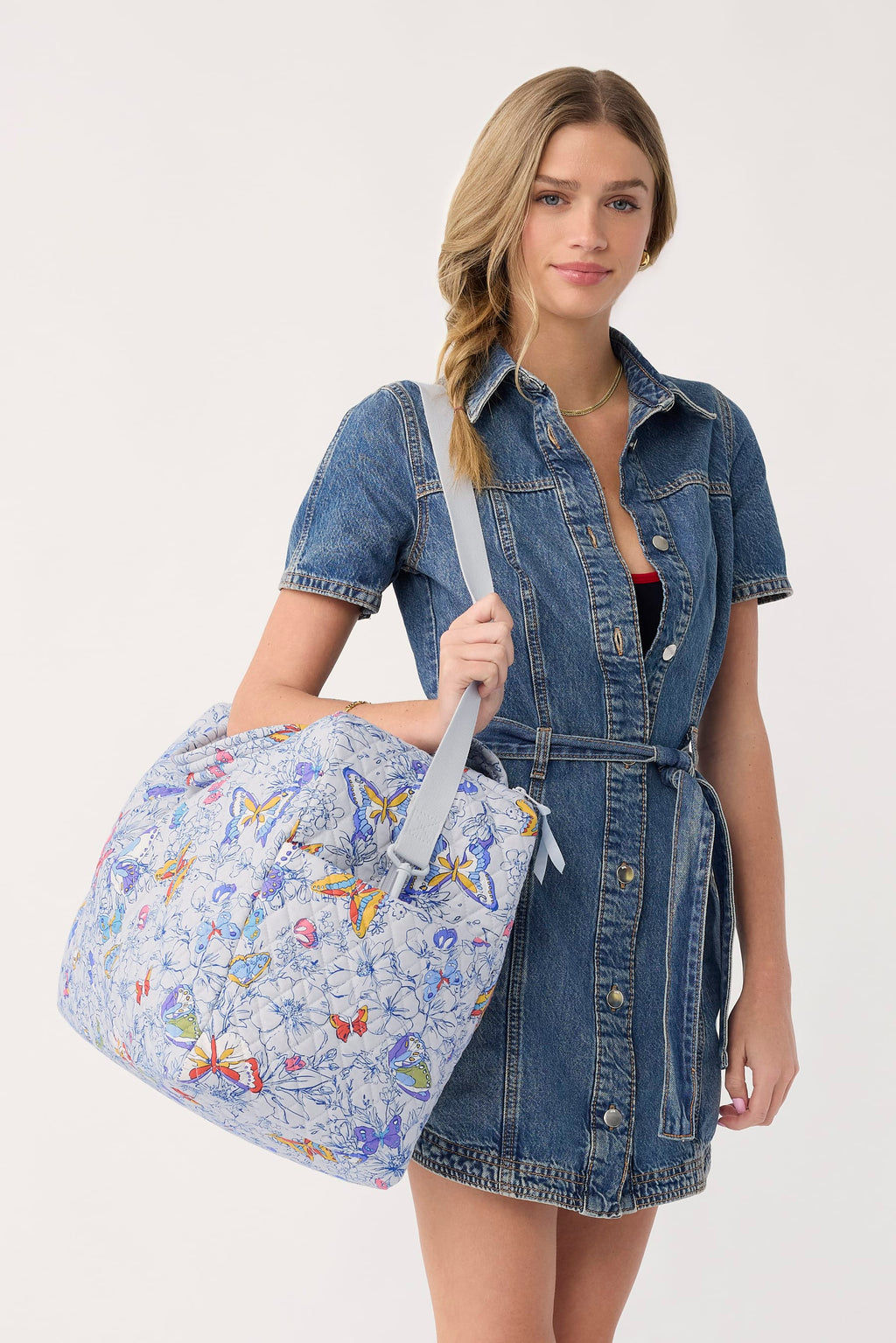 Large Weekender Travel Bag - Coastal Breezy Butterflies