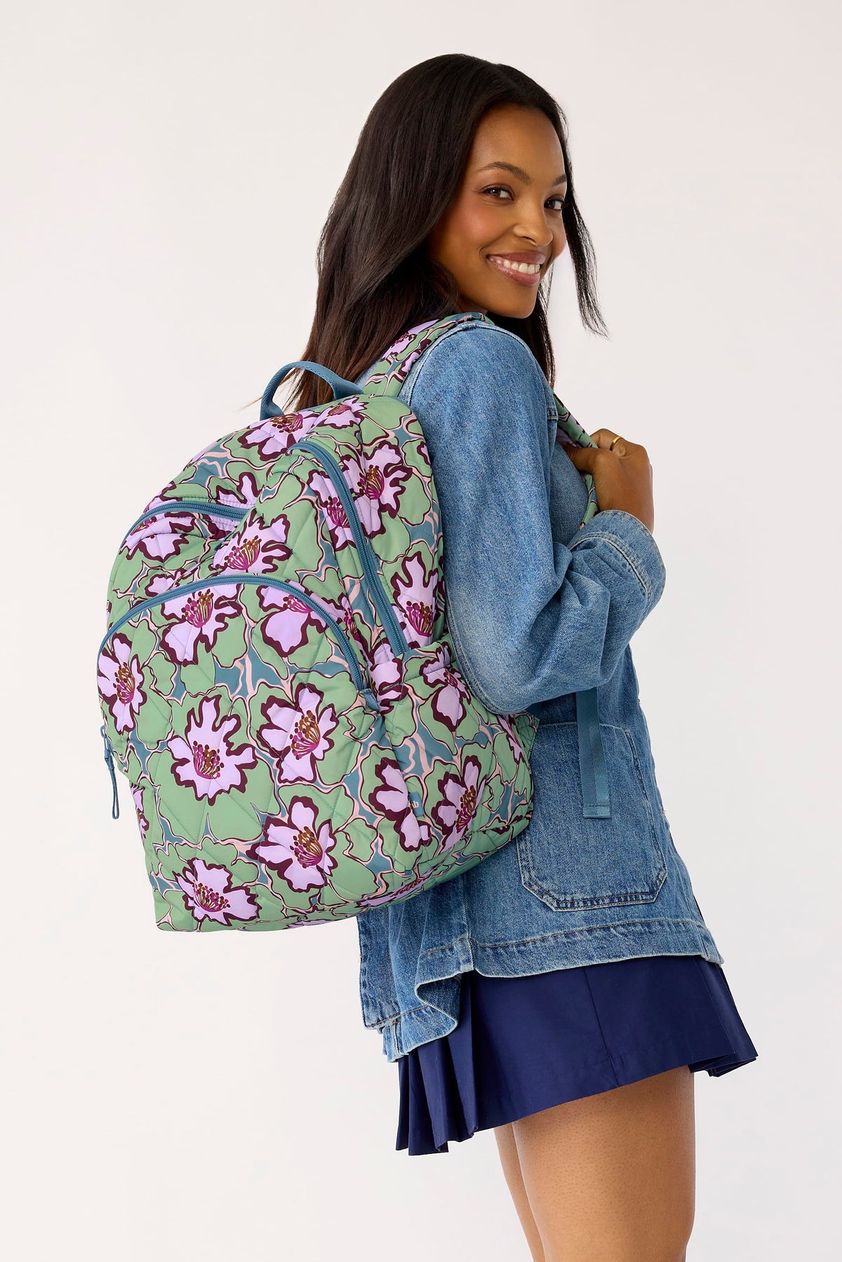 Essential Large Backpack - Reflecting Lily Pads