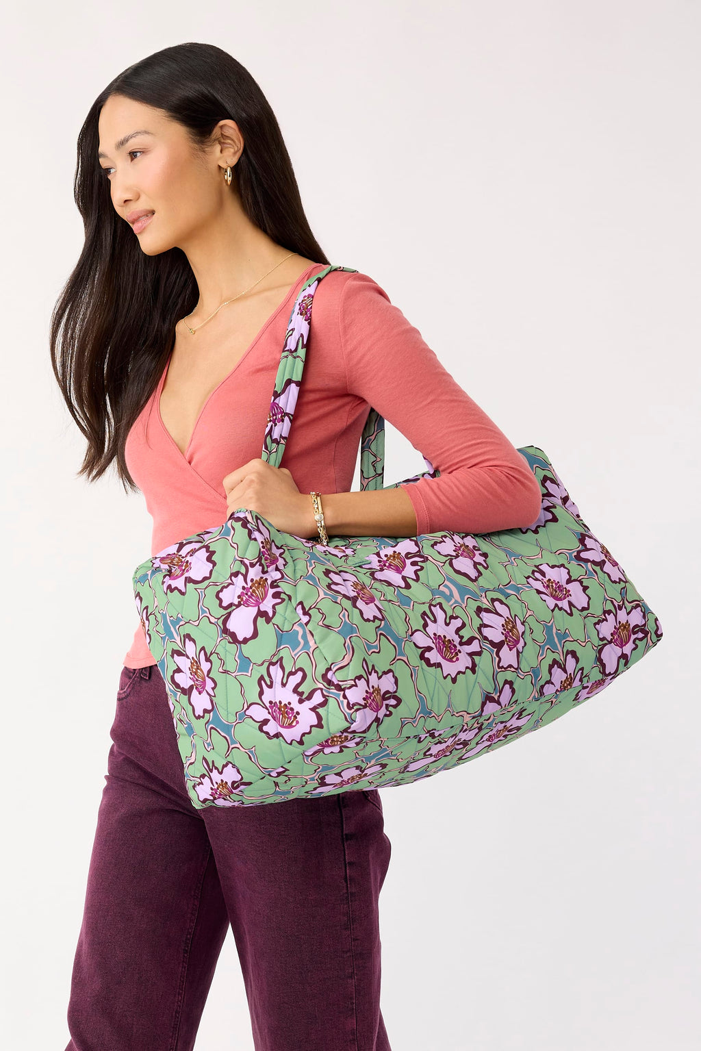 Large Travel Duffel - Reflecting Lily Pads