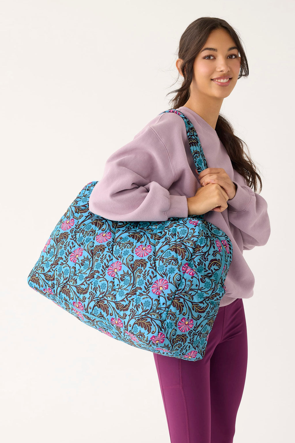 Large Weekender Travel Bag - Posy Scrolls