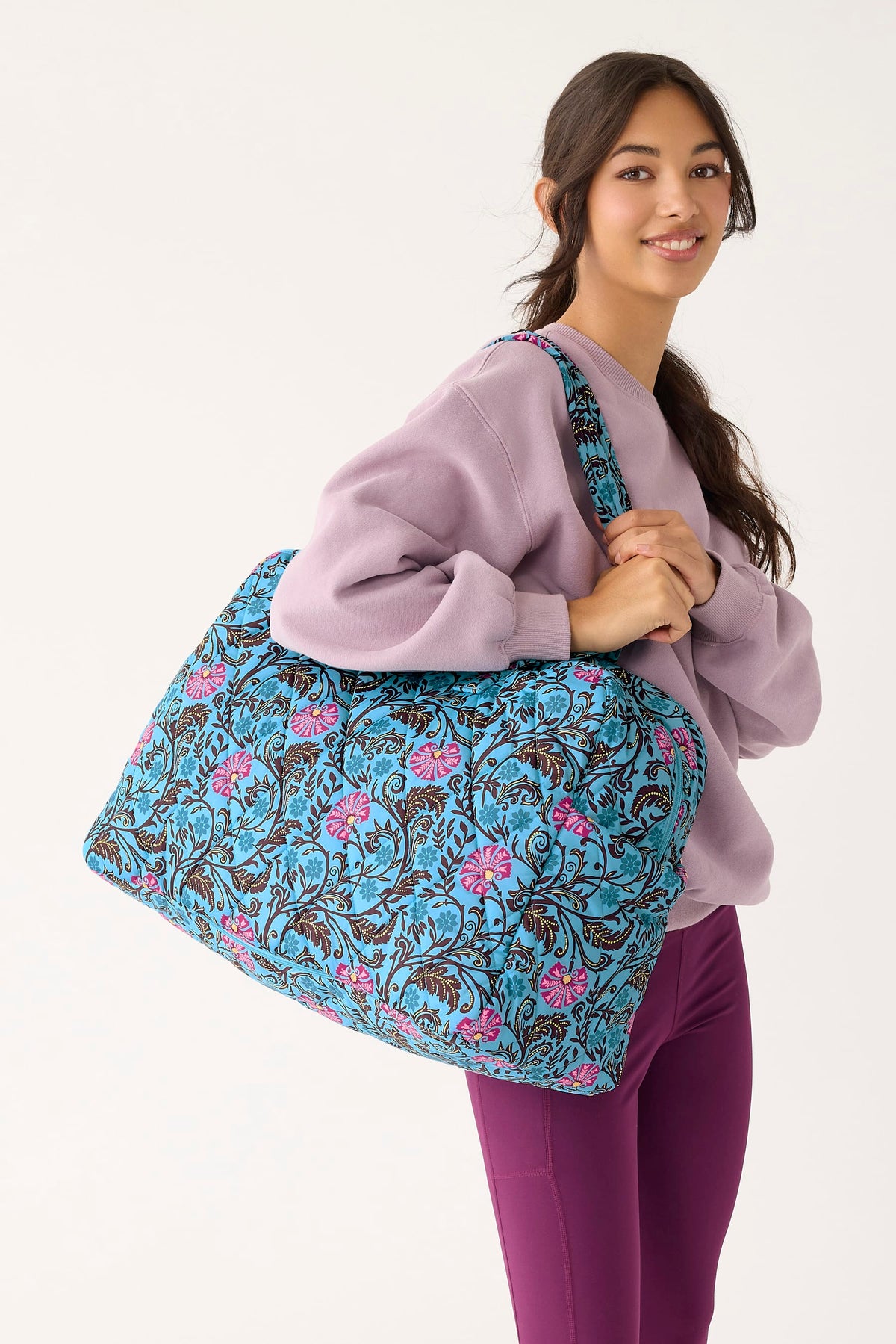 Large Weekender Travel Bag - Posy Scrolls