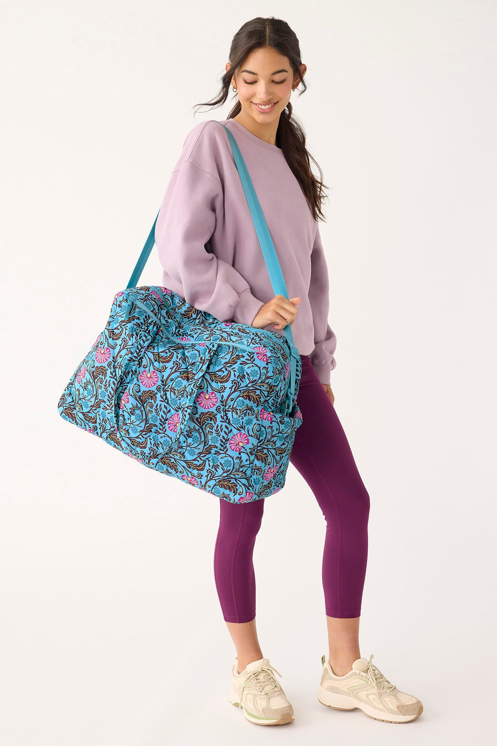 Large Weekender Travel Bag - Posy Scrolls