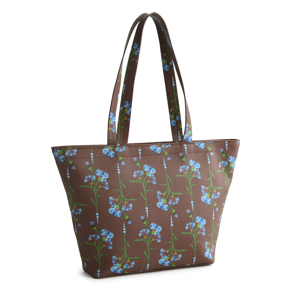 Small East West Tote - Bachelor Button Dot