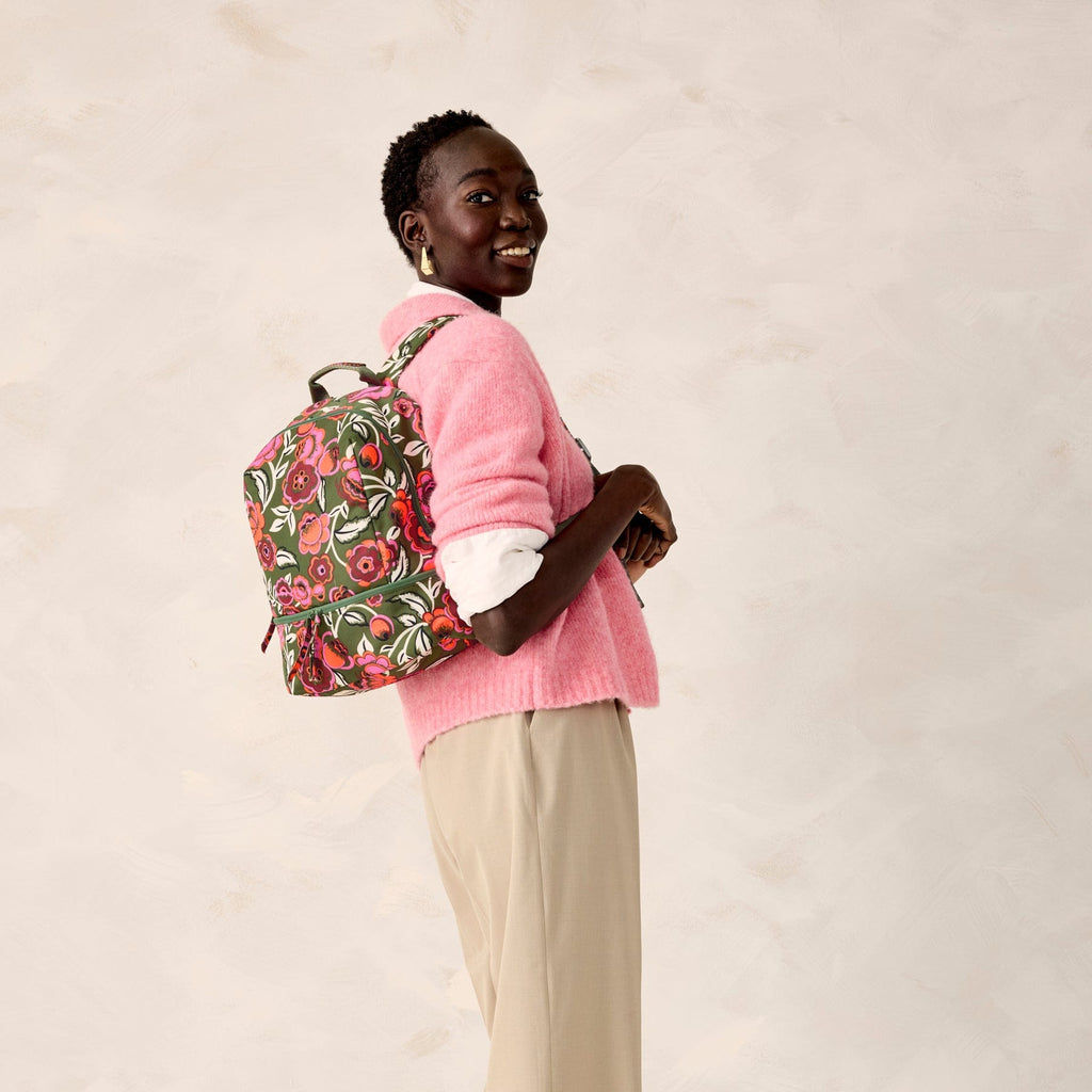 Small Chancery Backpack - Bubbly Flowers Green