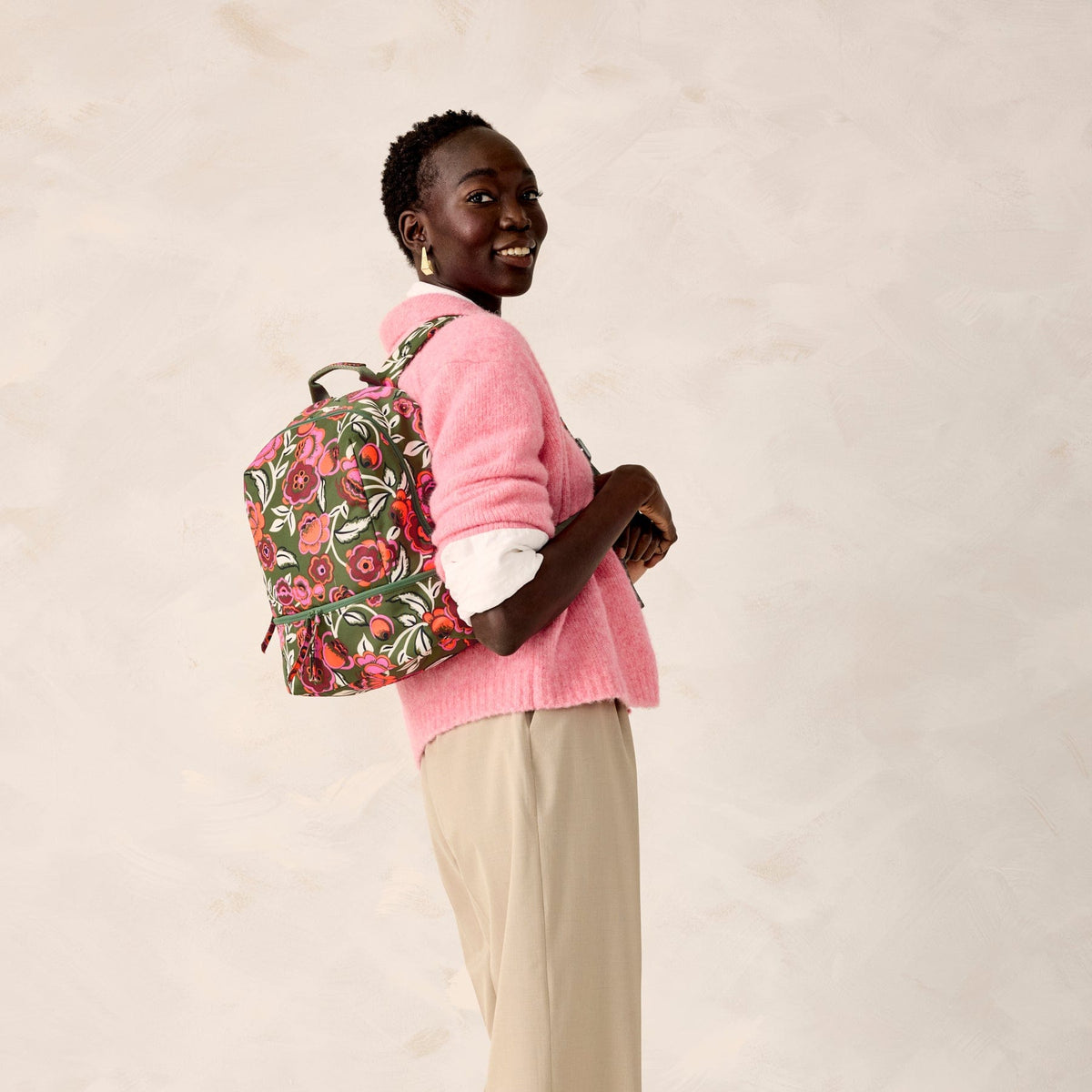 Small Chancery Backpack - Bubbly Flowers Green