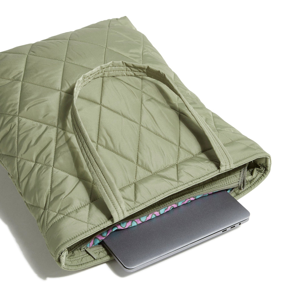 Large North South Tote - Deep Lichen Green