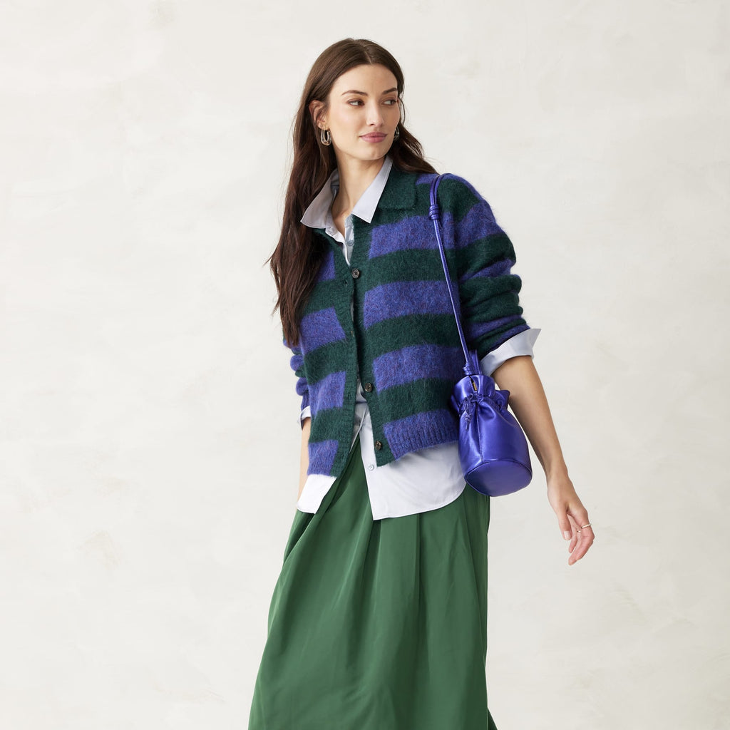 Tilden Drawstring Crossbody - Purple Metallic
