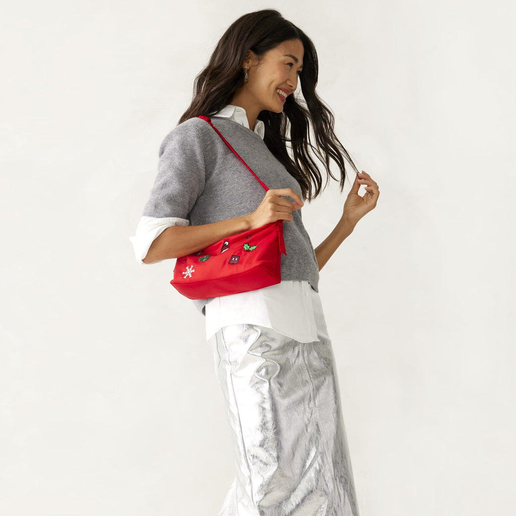 Disney Roxbury Crescent Shoulder Bag - Mickey Mouse Holiday Icons