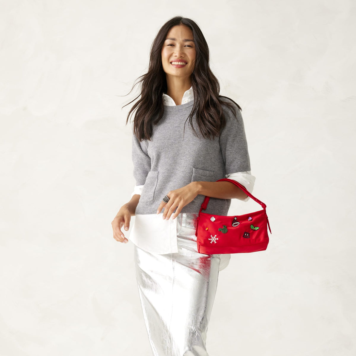 Disney Roxbury Crescent Shoulder Bag - Mickey Mouse Holiday Icons