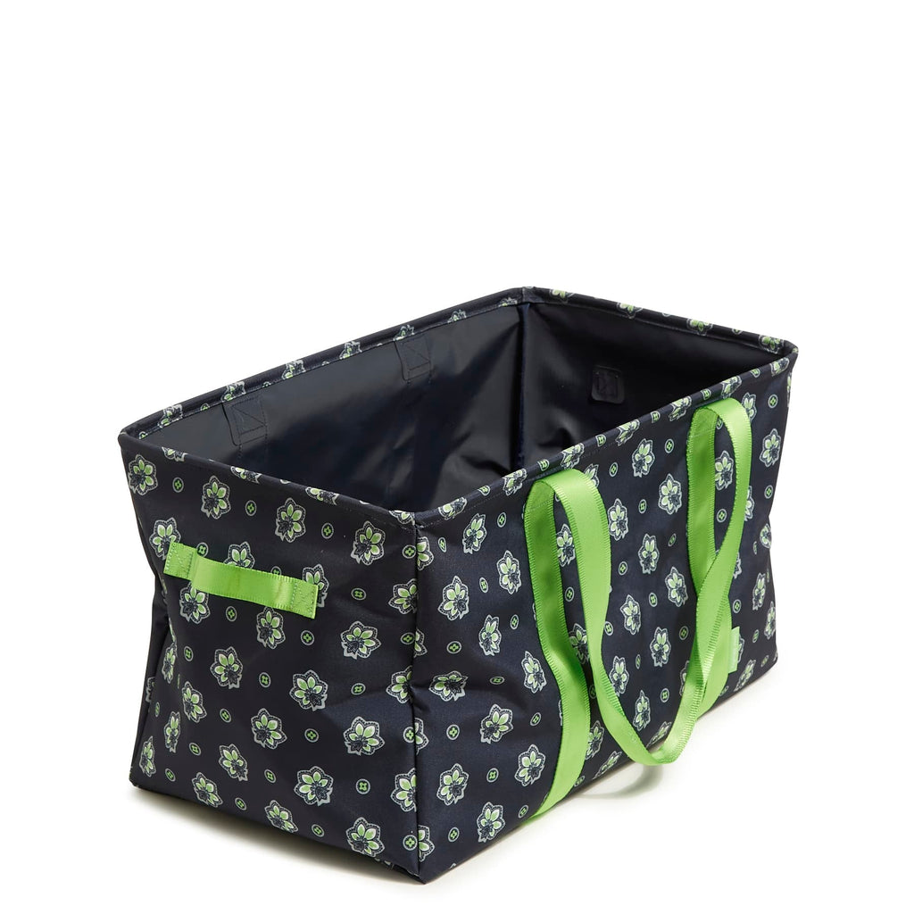 ReActive Large Car Tote - Bandana Paisley - Navy and Neon Green