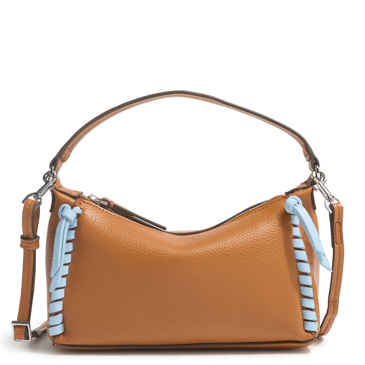 Mini Slouchy Crossbody - Roasted Pecan and Cerulean