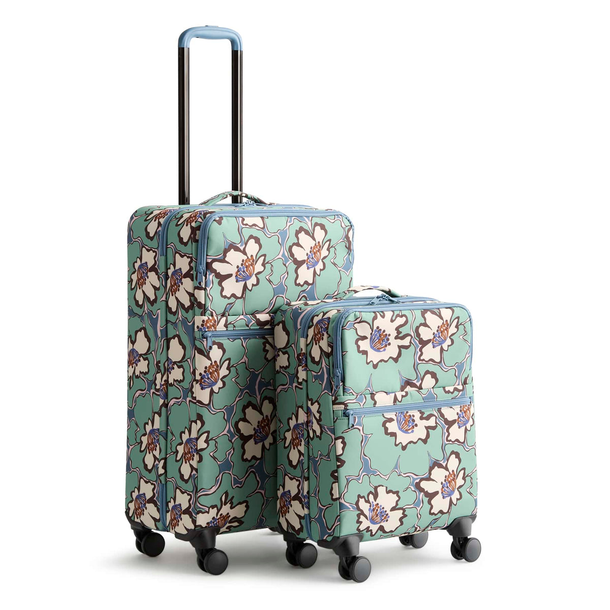 2 Pc. Nested Luggage Set - Reflecting Lily Pads Cottage Cream