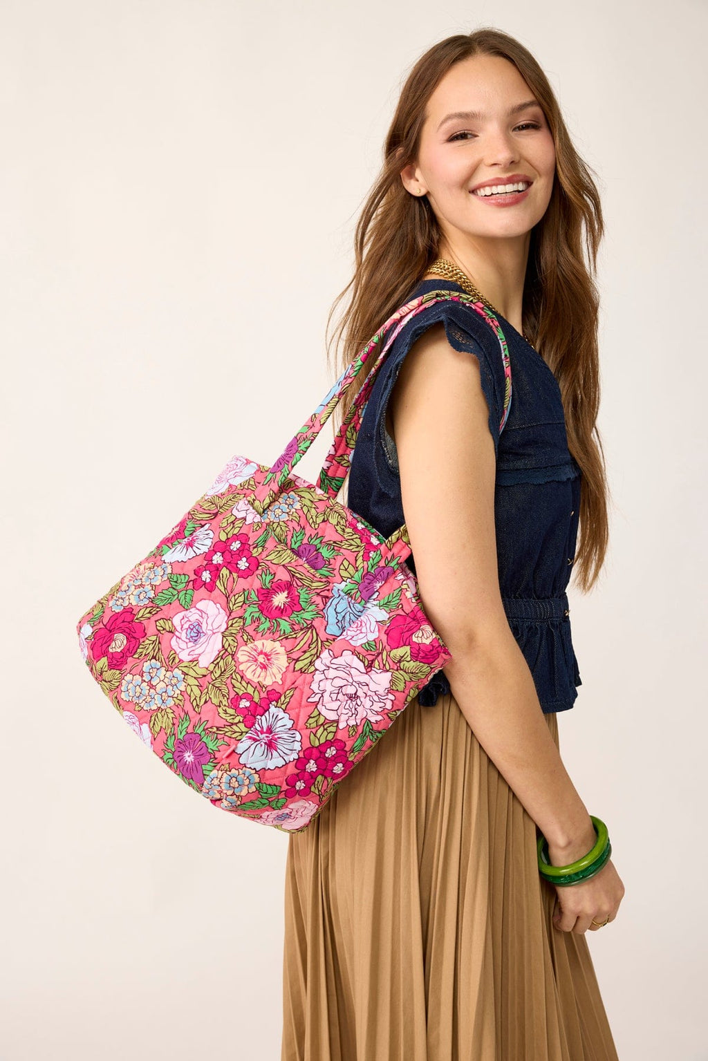 Glenna Satchel - Vibrant Gardenias