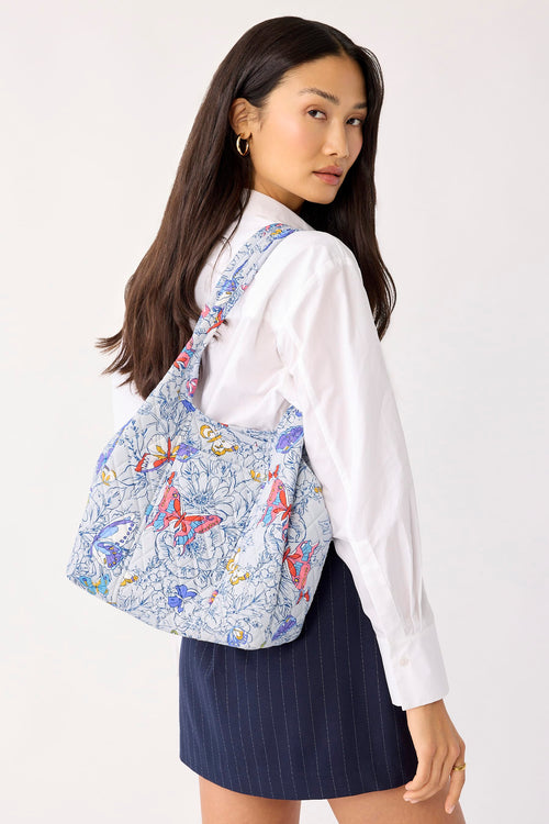 Circular Shoulder Bag - Coastal Breezy Butterflies