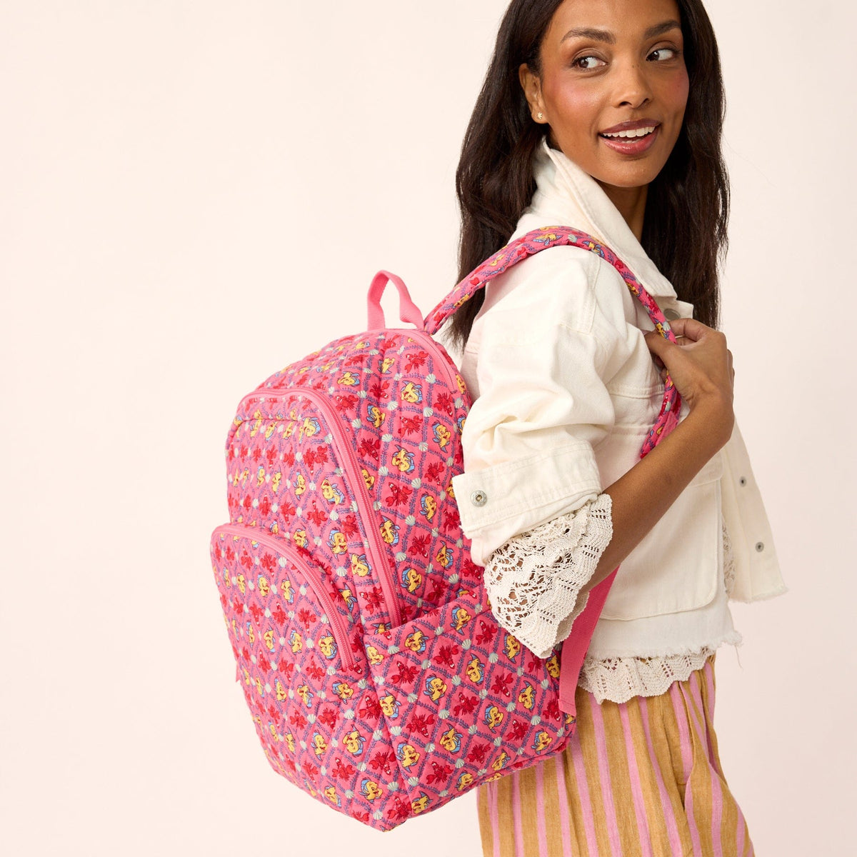 Disney Essential Large Backpack - Ariel's Pink Lagoon Ditsy
