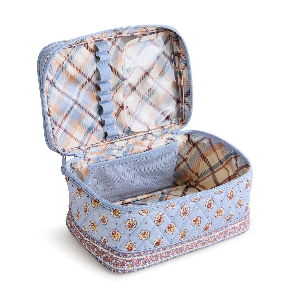 Brush Up Cosmetic Case - Blue Leaf