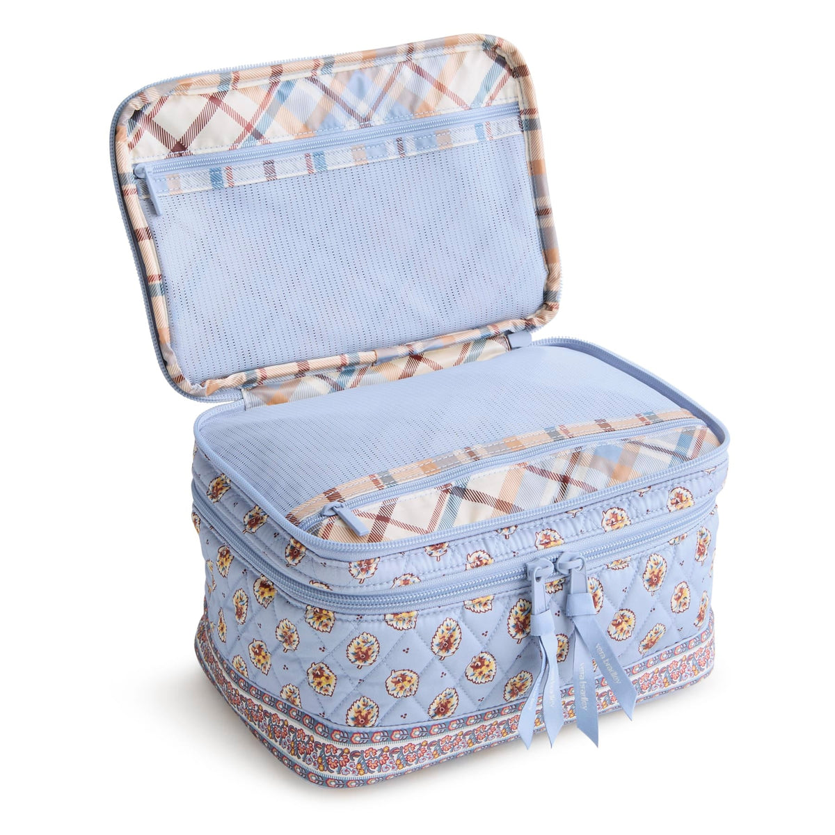 Brush Up Cosmetic Case - Blue Leaf