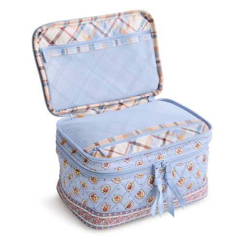 Brush Up Cosmetic Case - Blue Leaf