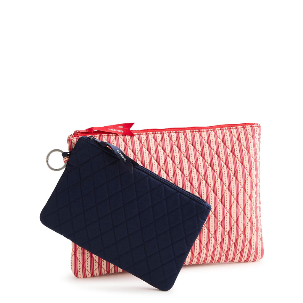 2 Pouch Organizer Set - Dot Stripe Goji Berry