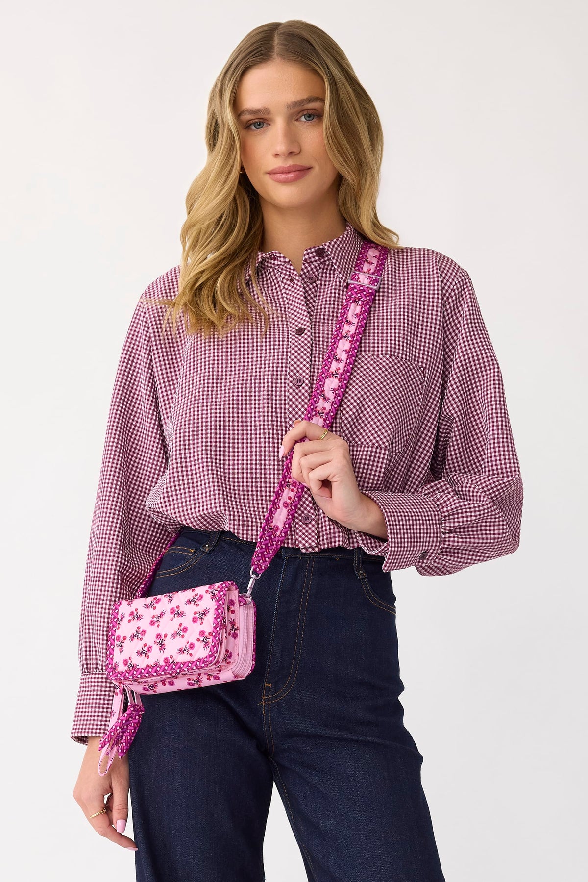 Carlow All in One Crossbody - Melissa Ditsy Pink
