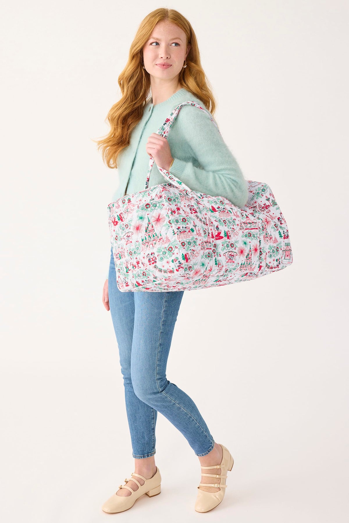 Disney Hallmark Holiday Ever After Large Original Duffel - Holiday Ever After Floral